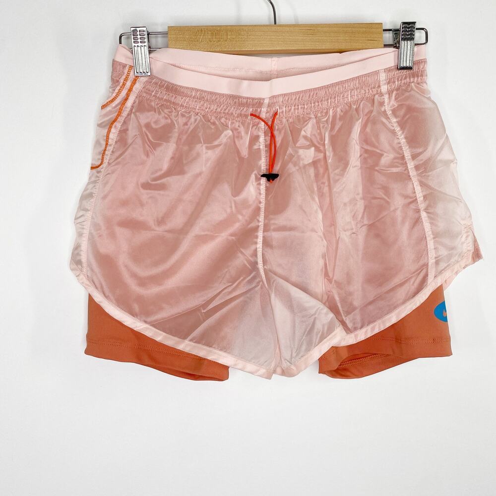 Nike Pink Orange Icon Clash Tempo‎ Luxe Mid-Rise Running Shorts Womens Size XS